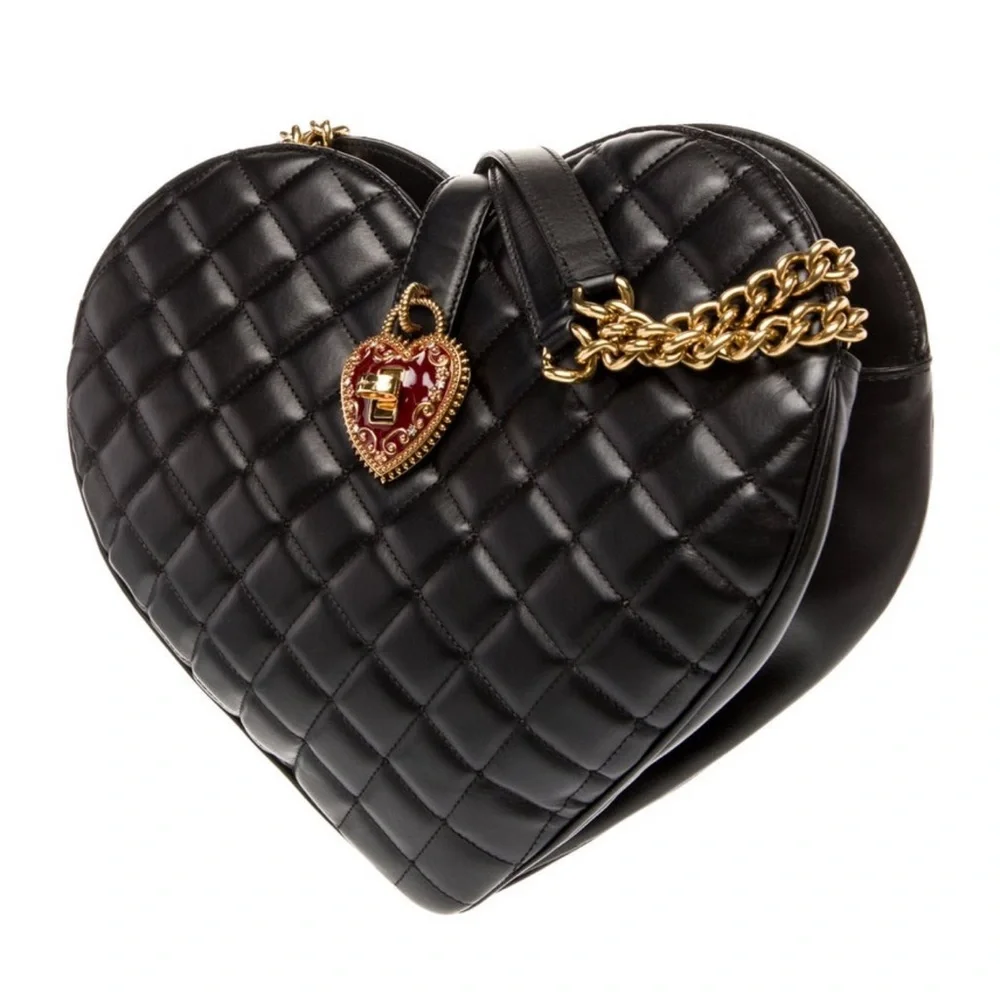Dolce & Gabbana Black Quilted Heart Bag RARE!! - Picture 3 of 6